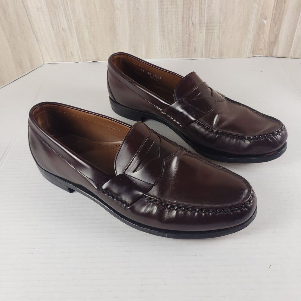 Allen Edmonds Mens Walden Penny Loafers leather Dress Shoes 13 Brown